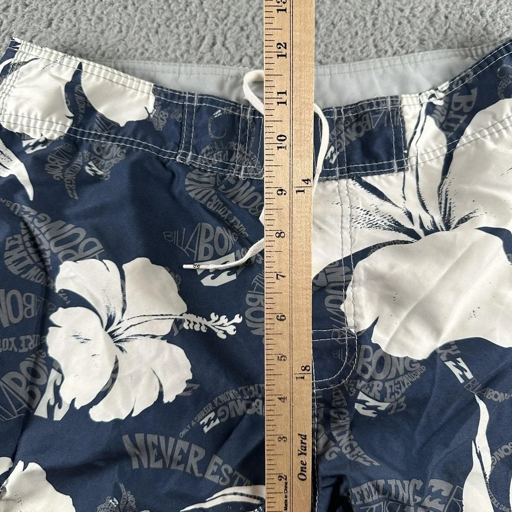 Billabong Board‎ Shorts Mens 36 Blue Floral Hawaiian Surf Swim Trunks Hibiscus